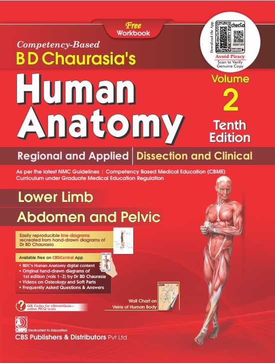 BD Chaurasia’s Human Anatomy, with free Workbook (Vol.2)